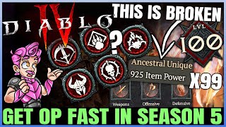 Diablo 4  Do THIS Now  HUGE S5 Leveling Trick Found  Get OP Build FAST amp Best New Legendary Farm [upl. by Ertsevlis]