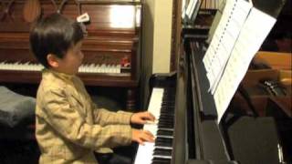 4yearold Richard plays Bach Prelude in C [upl. by Ellecram]