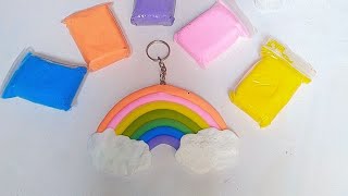 💫Make Your Own RAINBOW Clay Keychain  Easy Clay ArtClayArtistic [upl. by Smoht]