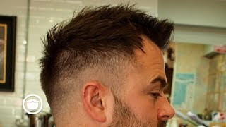 Great Haircut for High Hairline with Short Beard Trim [upl. by Akinal]