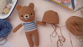 Curso básico amigurumi Pica Pau 05 Juan Osito [upl. by Oneladgam]