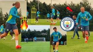 MAN CITY FIRST TRAINING TODAY ✔️🚨 Haaland Grealish Lewis Ederson Ortega Bobb and Guardiola [upl. by Alwitt]