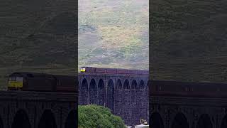 Ribblehead viaduct steam engine Settle amp Carlisle Line rail train short [upl. by Maag]