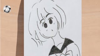 Easy anime drawing How to draw cute anime girl  Easy pencil drawing [upl. by Rather]