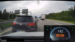 Autobahn emergency braking at 200 kmh [upl. by Badr515]