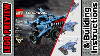 PREVIEW 42134 LEGO TECHNIC Monster Jam Megalodon​ amp Building Instructions LEGO 2022 [upl. by Anielram]