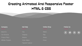 Footer HTML  Footer Using HTML And CSS with Source code [upl. by Yelrahs]