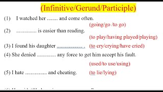 2Using Nonfinite Verbs Gerundparticiples and infinitive class 8 english non finite verbQN 6 [upl. by Ot]