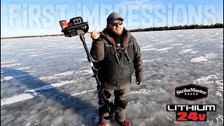 NEW StrikeMaster Lithium 24v ice auger 👀 first impressions [upl. by Eyot]