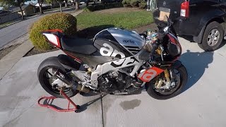 Aprilia Tuono Factory 1100  Mods walkaround amp Austin Racing GP2 Sound [upl. by Olegnad208]