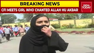 CFI Meets Hijab Clad Girl Who Chanted Allah Hu Akbar After Being Heckled  Breaking News [upl. by Avrom]