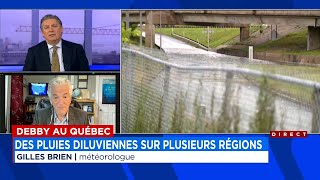 Debby au Québec des pluies diluviennes sur plusieurs régions  Entrevue avec Gilles Brien 12h [upl. by Tsirhc]