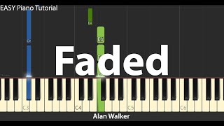 Faded  Alan Walker l EASY Piano Tutorial [upl. by Vannie108]