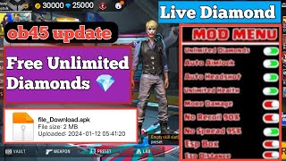 FREE FIRE DIAMOND HACK 2025  UNLIMITED DIAMONDS HACK NEW MOD MANU OB45 DIAMOND HACK MASTERGAMER [upl. by Paulina]