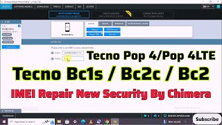 Tecno Pop 4 LTEPop4 IMEI Repair New Security By ChimeraTecno Bc1s  Bc2c  Bc2 IMEI Repair [upl. by Nwahsiek]