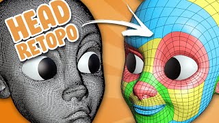 Head Retopology  Blender Character Sculpt Tutorial part 4 [upl. by Bibbye]