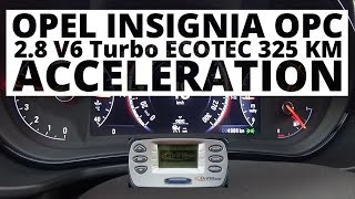 Opel Insignia OPC 28 V6 Turbo ECOTEC 325 hp AT  acceleration 0100 kmh [upl. by Jemy]