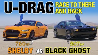 UDRAG Shelby GT500 vs Dodge Challenger Black Ghost [upl. by Ennaecarg]