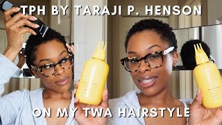 reviewing TPH by Taraji on my TWA  shaping up my hair  contentbydom [upl. by Penney]