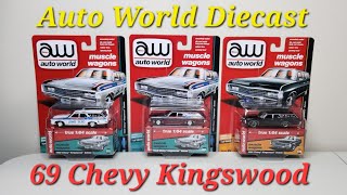 Auto World 1969 Chevy Kingswood Estate Wagon With Ultra Red Chevy Wagon AutoWorld DiecastCars [upl. by Torhert985]