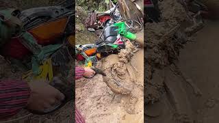 Off road motocross tire mud cleaning process [upl. by Josephson]