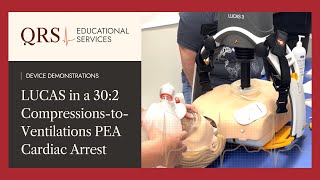 LUCAS in a 302 CompressionstoVentilations PEA Cardiac Arrest  QRS Educational Services [upl. by Ycal]