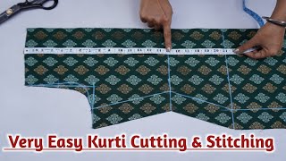 KurtiSuit Cutting and Stitching Step by StepEasy Kurti Cutting for Beginner with Useful SewingTips [upl. by Yrroc]