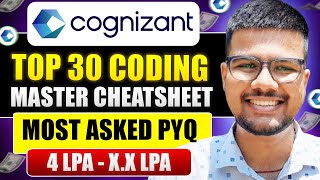 Top Cognizant Coding Questions for 2025 Batch  CheatSheet [upl. by Anileme]