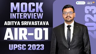 ADITYA SRIVASTAVA Rank 1 IAS  UPSC 2023  UPSC 2023 Mock Interview  IAS Topper [upl. by Aihtebat]