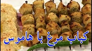 Ashpazi  Kababe Morgh ba Hamoos کباب مرغ با هاموس [upl. by Wanyen98]