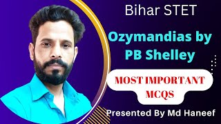 MCQS On Ozymandias by P B Shelley Bihar STET Most important questions Answers [upl. by Orodoet]