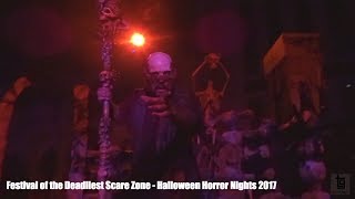 Festival Of The Deadliest Scare Zone Halloween Horror Nights 2017 at Universal Studios Florida [upl. by Gerius]