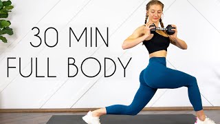 30 min FULL BODY STRENGTH Workout with Weights [upl. by Assilev]