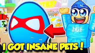 OPENING TONS OF ROBUX SUPERHERO EGGS TO GET THESE PETS IN PET SIM 99 [upl. by Bruce542]