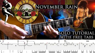 Guns N Roses  November Rain 2nd guitar solo lesson with tablatures and backing tracks [upl. by Aurelie]