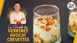 Recette facile n°2 Verrines à lavocat et aux crevettes [upl. by Ecitnerp]