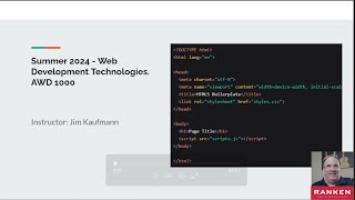 Welcome to Web Development Technologies AWD 1000  Summer 2024 [upl. by Suiluj]