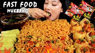 3X SPICY RAMEN NOODLES 🌶️🔥  NEPALIMUKBANG ASMR  SPICY CHATPATE PANIPURI CHALLENGE [upl. by Selrahcnhoj]