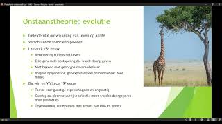 Klas 4 VWO Thema 4 Evolutie Basisstof 3 De evolutie theorie deel 1 [upl. by Kiefer]