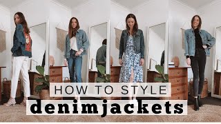 How To Style A Denim Jacket  13 Denim Jacket Outfit Ideas [upl. by Suraved480]