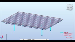 ROBOT STRUCTURAL ANALYSIS 2021 Treillis spatial 3D en structure métallique [upl. by Cioffred219]