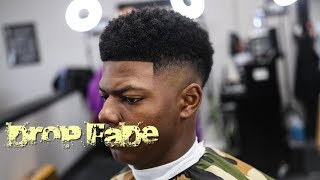 HAIRCUT TUTORIAL DROP FADE  CURL SPONGE  CRISPY LINE UP [upl. by Akanke]