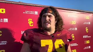 USC Center Jonah Monheim talks about Minnesota and looks forward to Penn State ￼ [upl. by Gnilhsa]