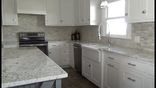 Custom Farmhouse Kitchen With White Ice amp Normandy Granite Countertops in Springfield MO  WilgusIQ [upl. by Adnahsor199]