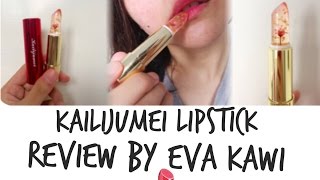 BEAUTY 18   REVIEW KAILIJUMEI LIPSTICK TRANSPARANT LIPSTICK DRY FLOWER INSIDE  EVA KAWI [upl. by Hattie534]