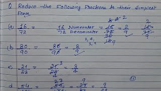 Reduce the following fractions in simplest form [upl. by Yarg]