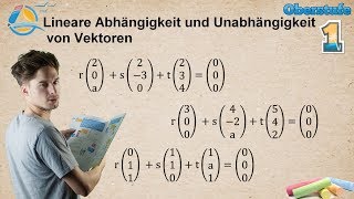 Lineare Abhängigkeit und Unabhängigkeit von Vektoren  Gymnasium StrandMathe  Übung 1 [upl. by Anirba]