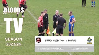 Saffron Walden Town v Romford Season 202324 [upl. by Etteniuq]