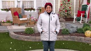 ActionHeat Womens 5V Heated Puffer Jacket w Faux Fur Hood on QVC [upl. by Yatnod267]