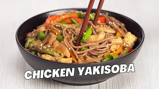 Easy CHICKEN YAKISOBA  Soba Noodles with Chicken and Vegetables Recipe by Always Yummy [upl. by Barrada313]